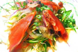 鮭と水菜のサラダ