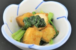 小松菜と厚揚げの生姜風味